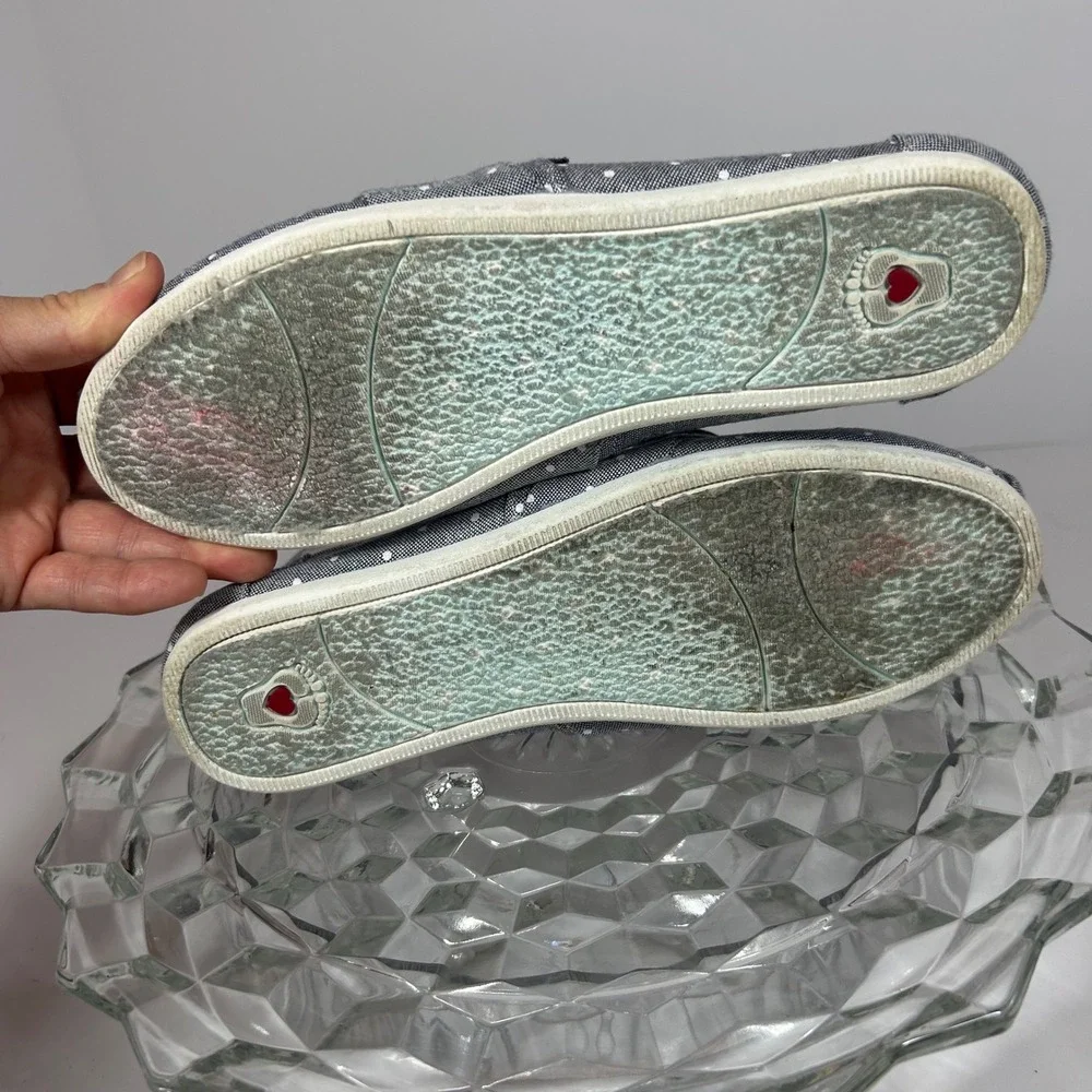BOBS from Skechers Polka Dot Bow Slip On Casual Comfort Shoes Womens Size‎ 7.5